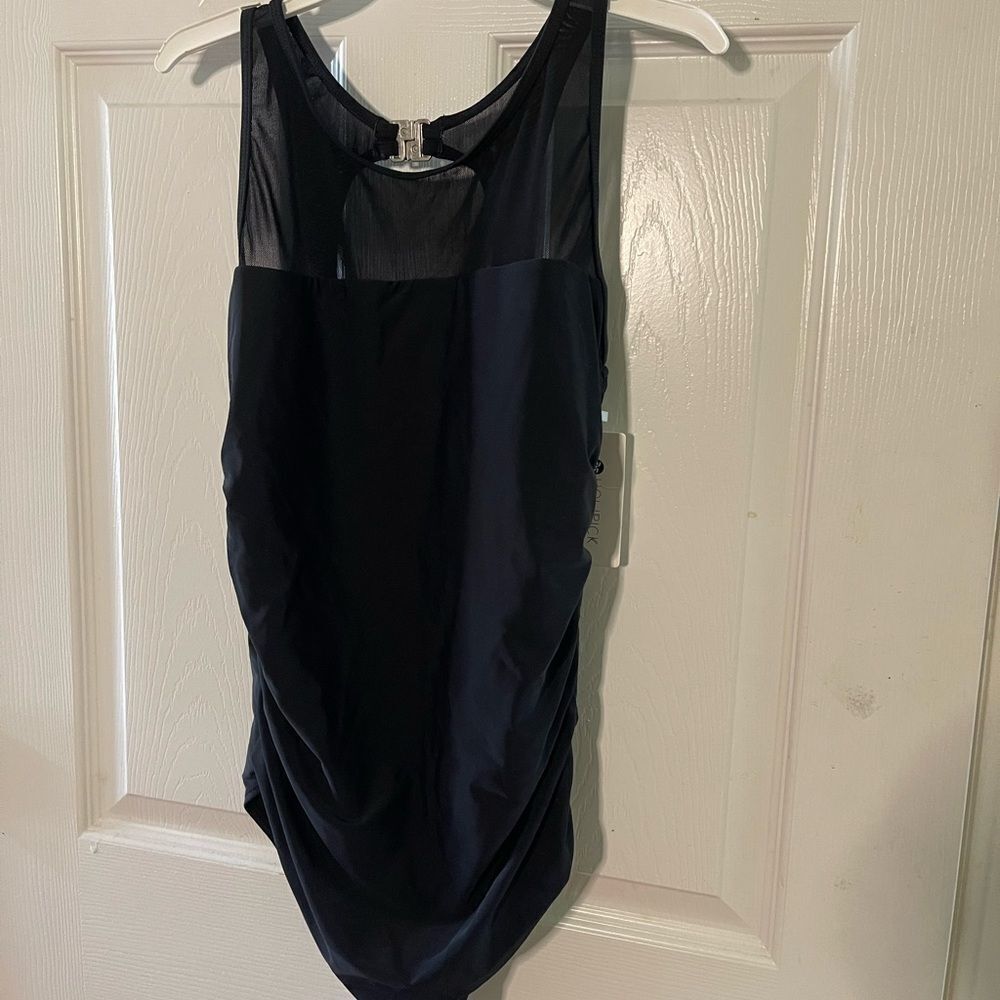 NWT Holipick black mesh High Neck One Piece Swimsuit Tummy control Size Large